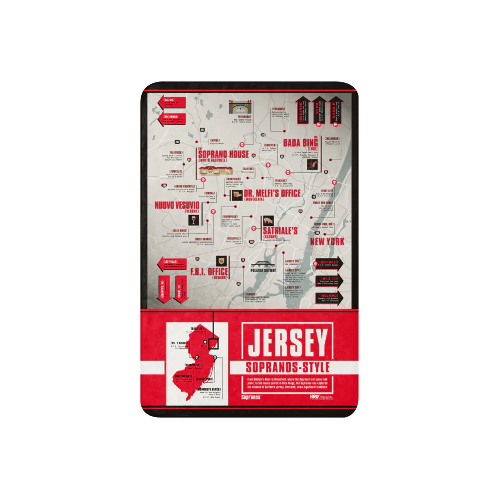 The Sopranos Map of Jersey Sherpa Blanket 3 The Sopranos Map of Jersey Sherpa Blanket