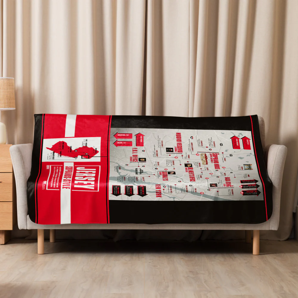 The Sopranos Map of Jersey Sherpa Blanket 4 The Sopranos Map of Jersey Sherpa Blanket