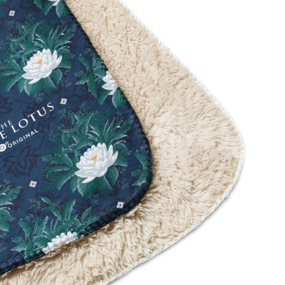 The White Lotus Pattern Sherpa Blanket