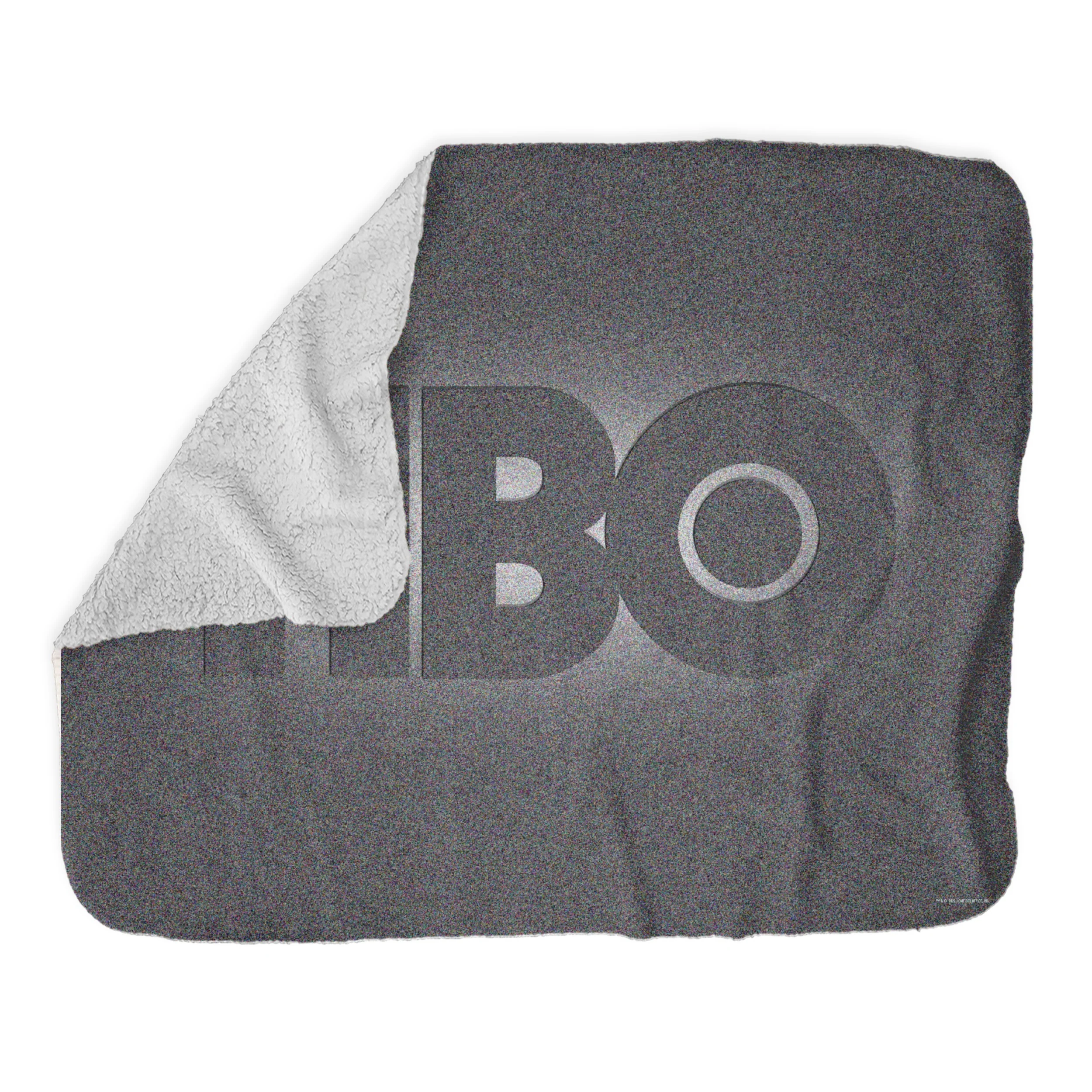 HBO Static Logo 50th Anniversary Grey Sherpa Blanket