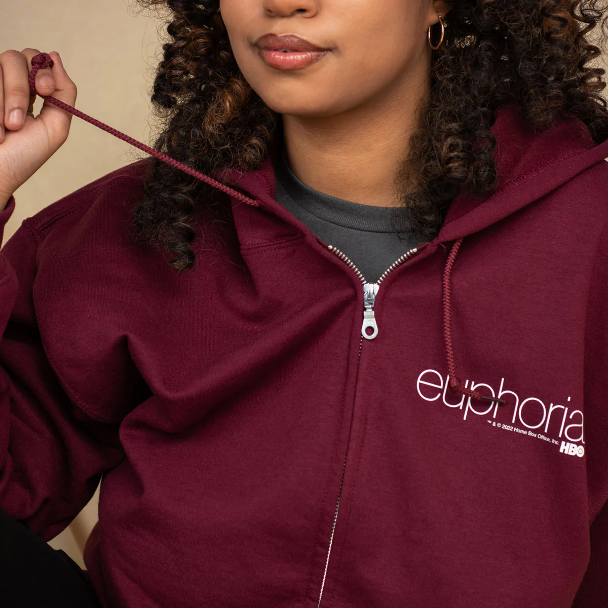 Euphoria Rue Maroon Zip Hoodie