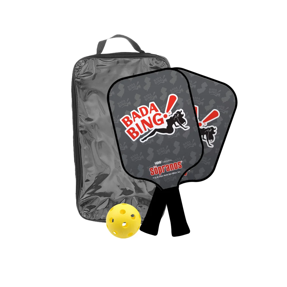 The Sopranos Bada Bing! Pattern Pickleball Set
