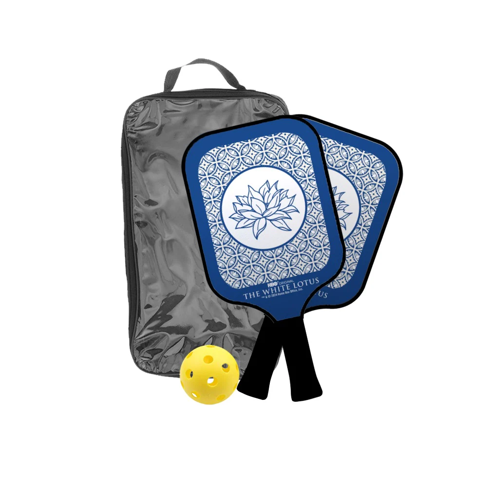 The White Lotus Pattern Pickleball Set