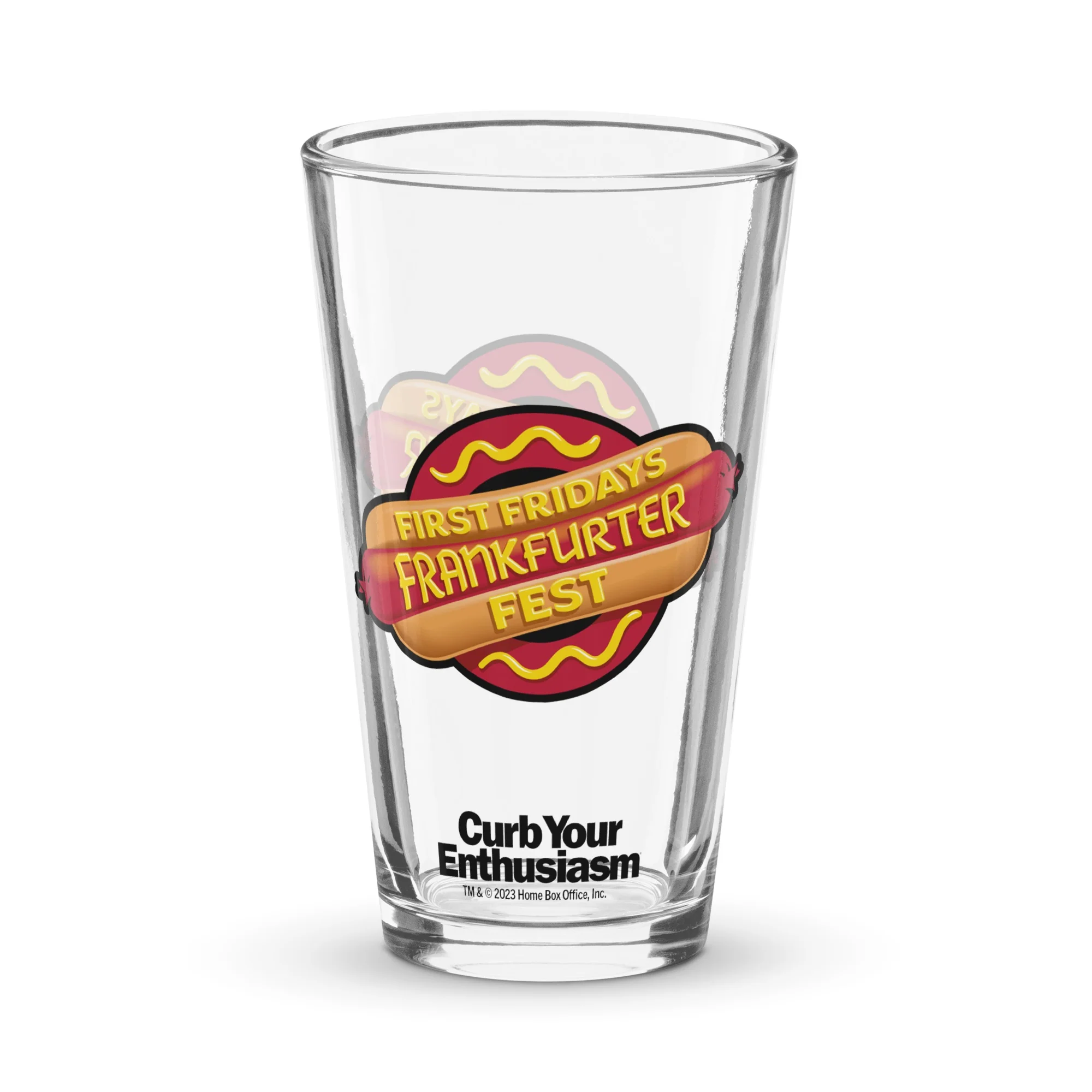 Curb Your Enthusiasm First Friday Frankfurter Fest Pint Glass