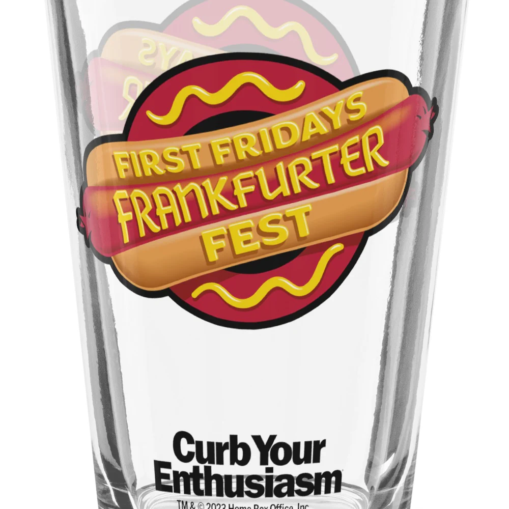 Curb Your Enthusiasm First Friday Frankfurter Fest Pint Glass