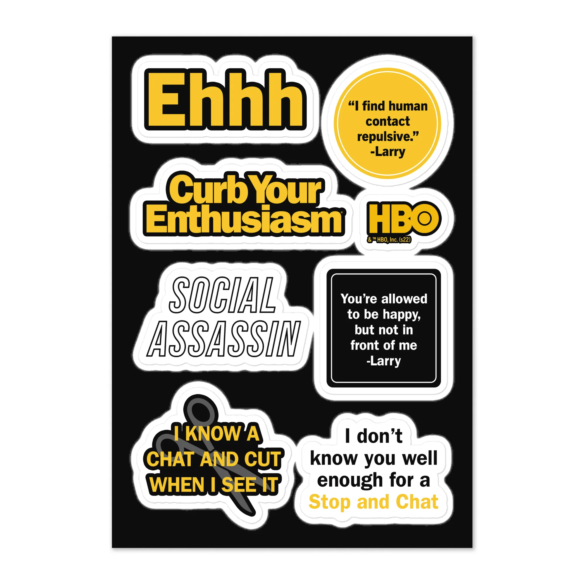 Curb Your Enthusiasm Larry-isms Sticker Sheet