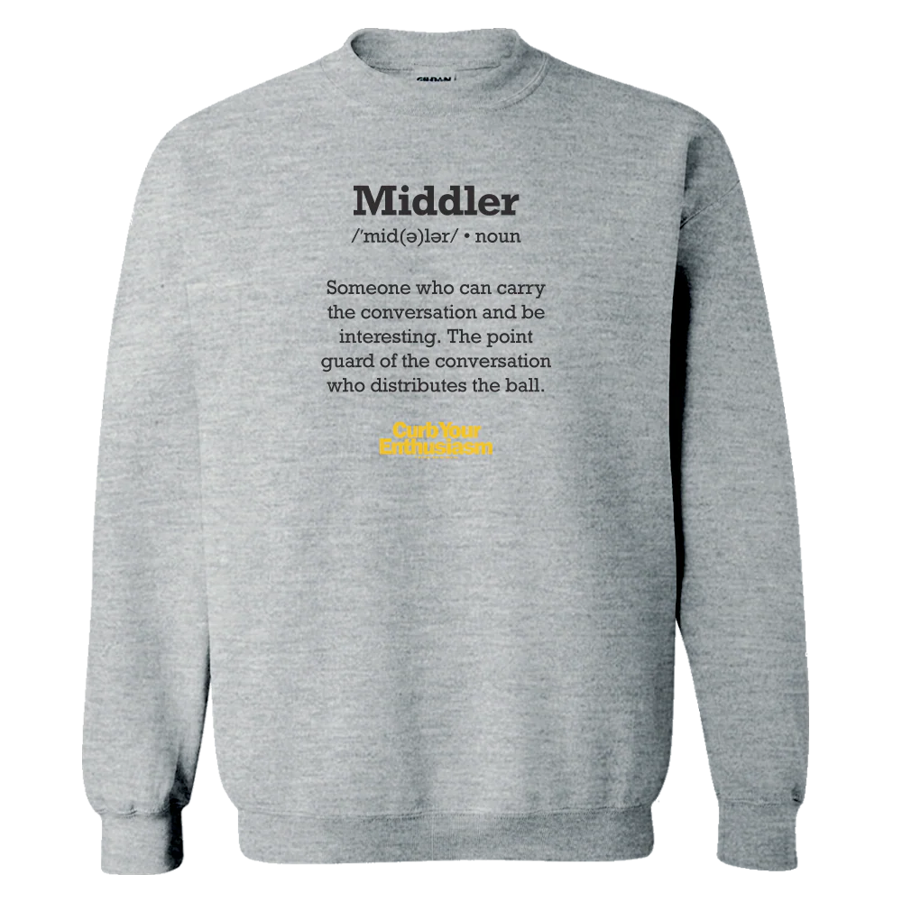 Curb Your Enthusiasm Middler Definition Fleece Crewneck Sweatshirt