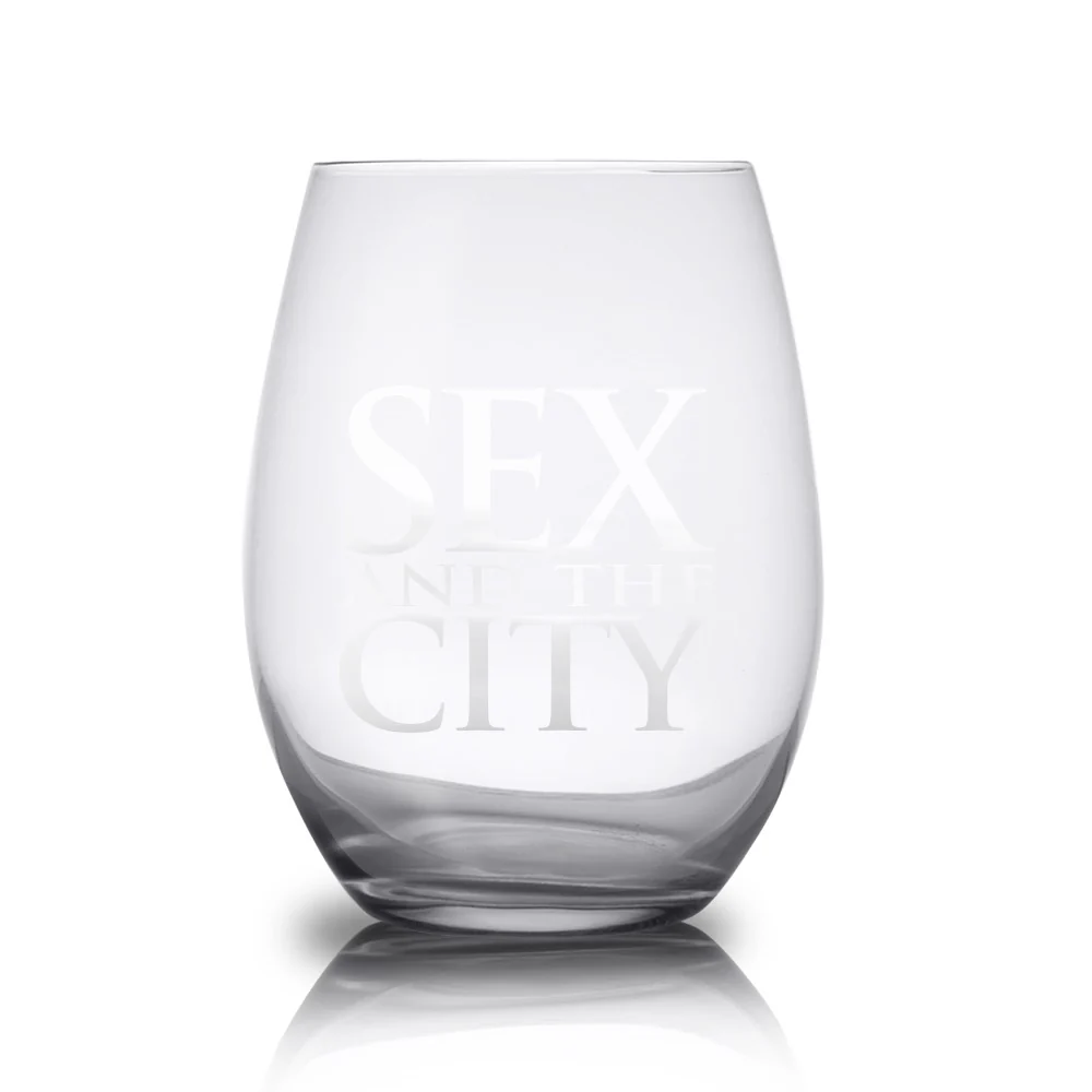 Sex and The City Logo Stemless Etched Wine Glass