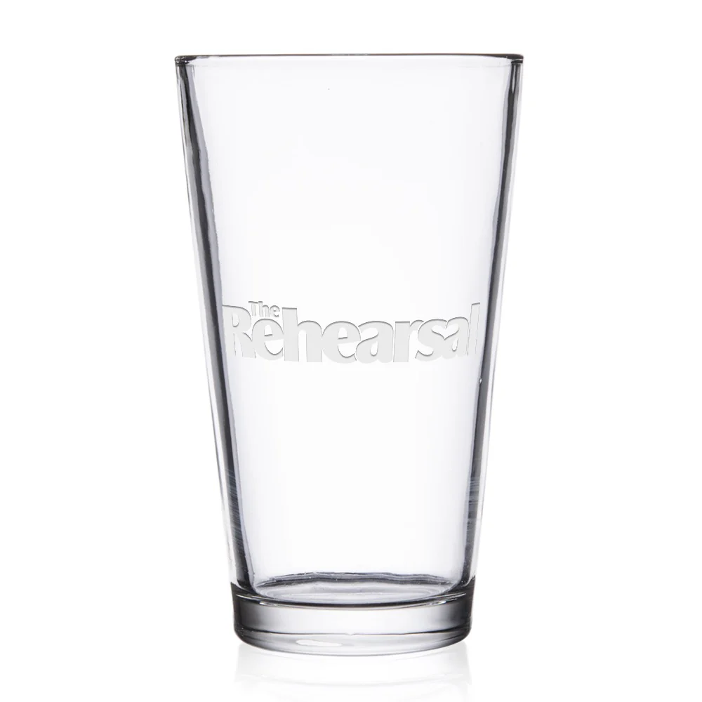 The Rehearsal Logo Engraved Pint Glass