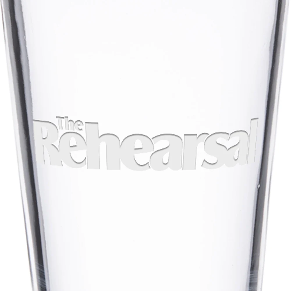 The Rehearsal Logo Engraved Pint Glass