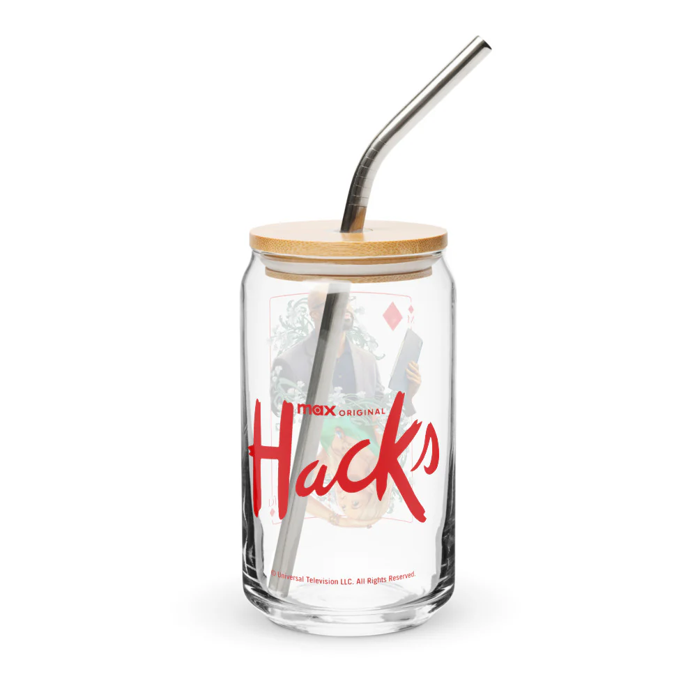 Hacks Marcus and Vance Can-Shaped Glass with Lid and Straw