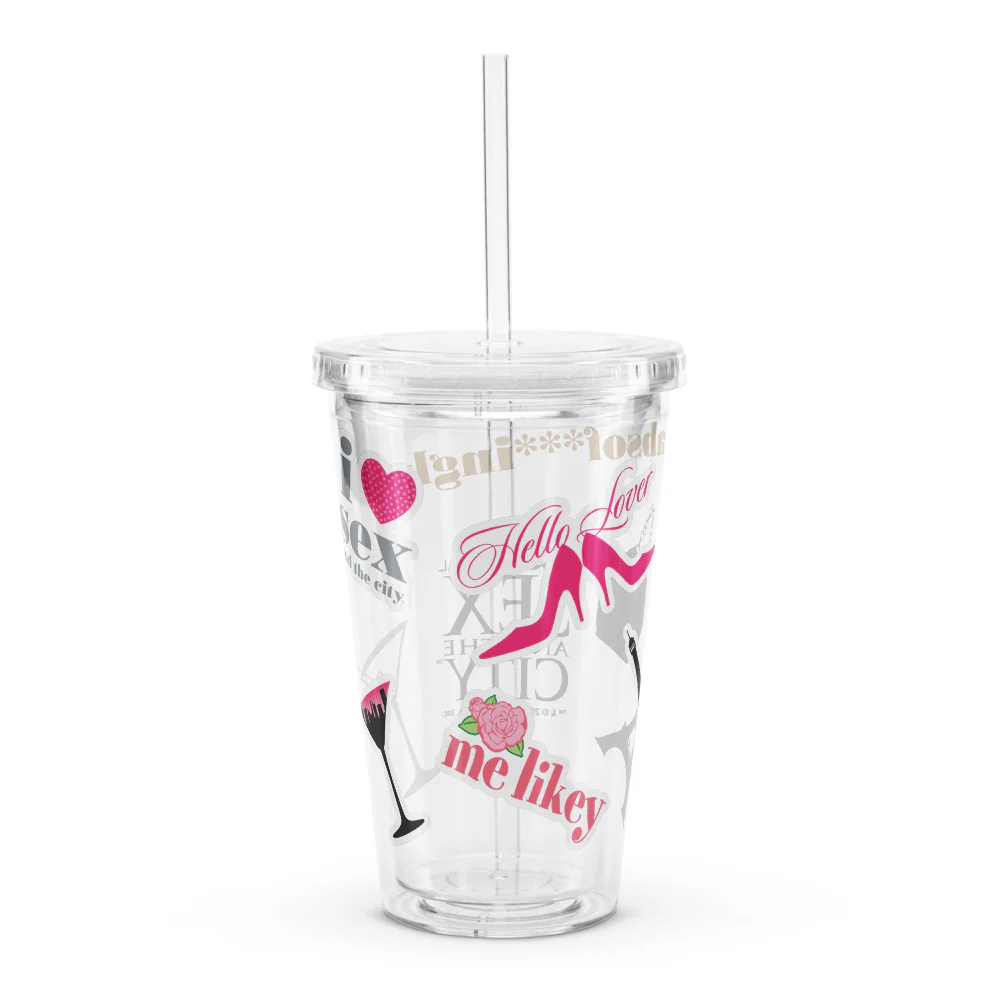 Sex and the City Sticker Icons Clear Tumbler
