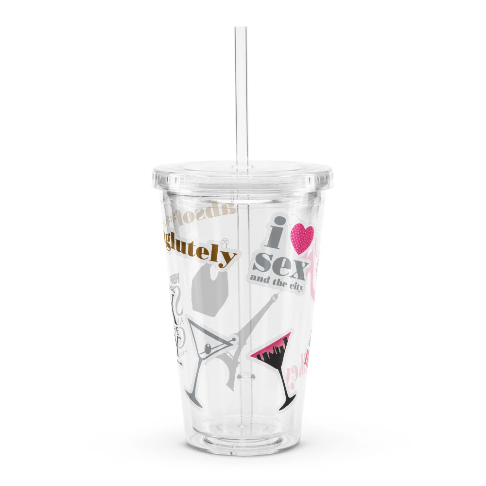Sex and the City Sticker Icons Clear Tumbler