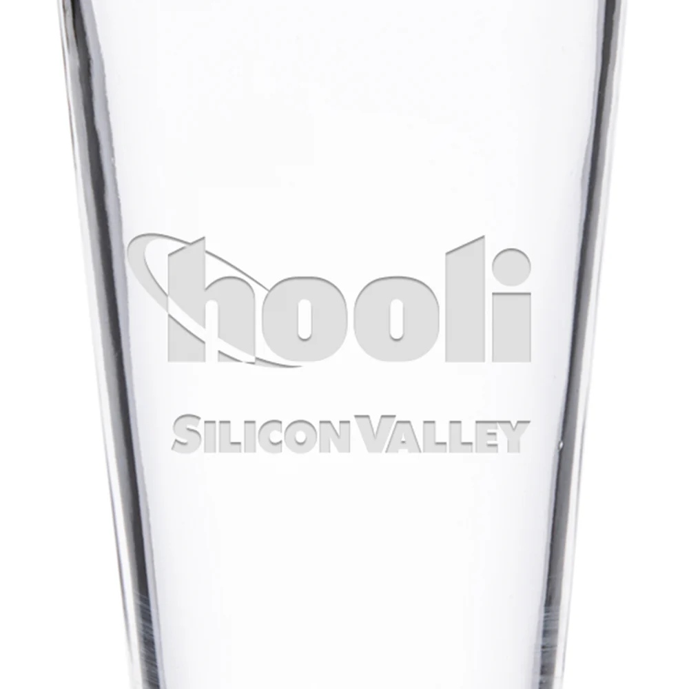 Silicon Valley Hooli Logo Laser Engraved Pint Glass