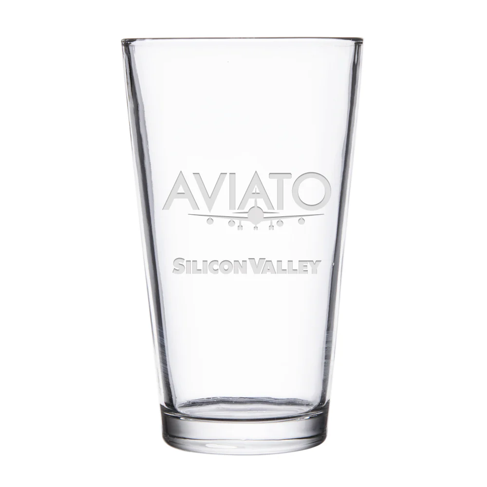 Silicon Valley Aviato Logo Laser Engraved Pint Glass