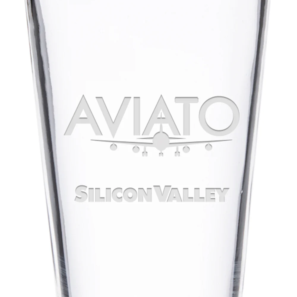 Silicon Valley Aviato Logo Laser Engraved Pint Glass