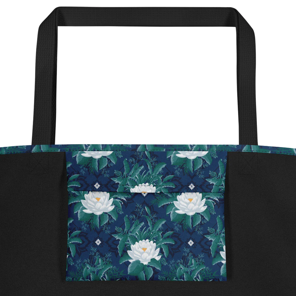 The White Lotus Pattern Tote Bag