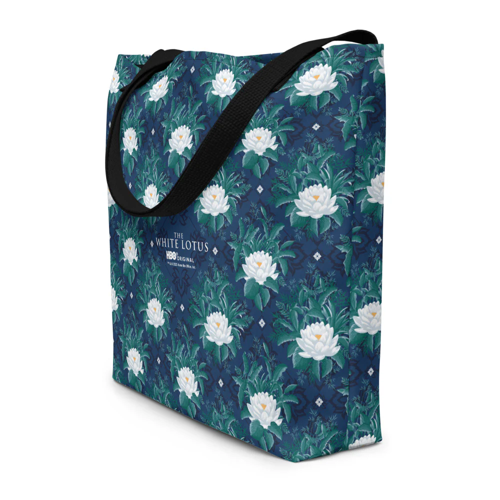 The White Lotus Pattern Tote Bag