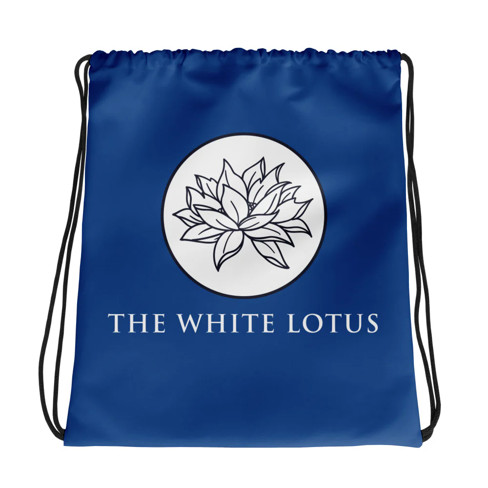 The White Lotus Logo Drawstring Bag