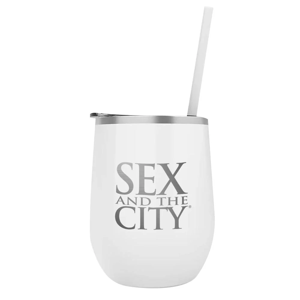 Sex and the City Logo Laser Engraved Wine Tumbler with Straw