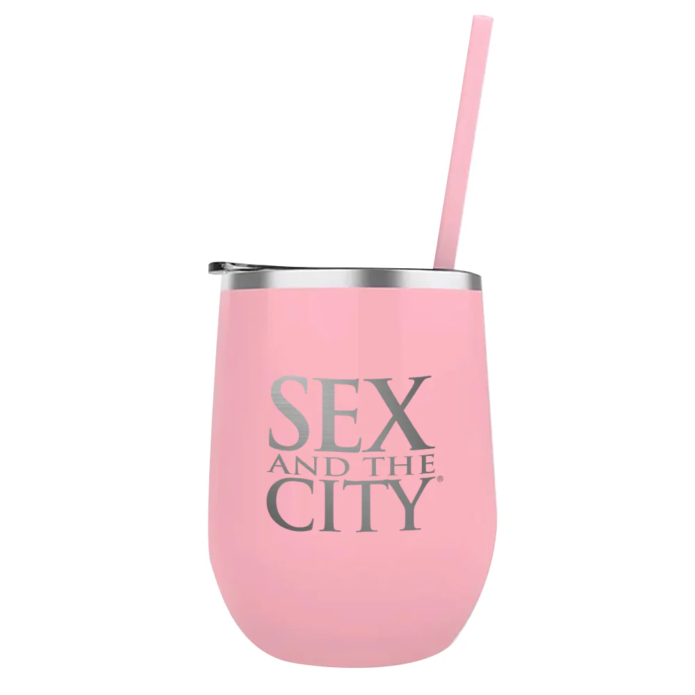 Sex and the City Logo Laser Engraved Wine Tumbler with Straw