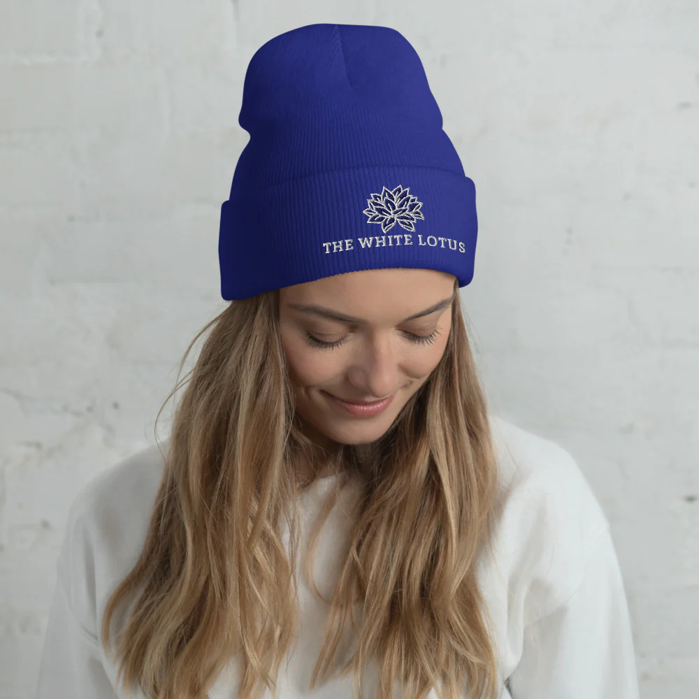 The White Lotus Logo Embroidered Beanie