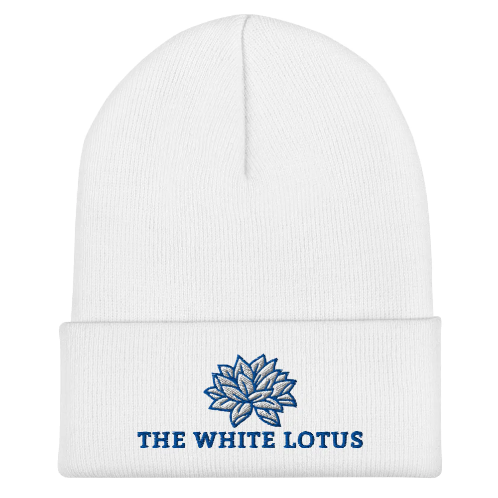 The White Lotus Logo Embroidered Beanie