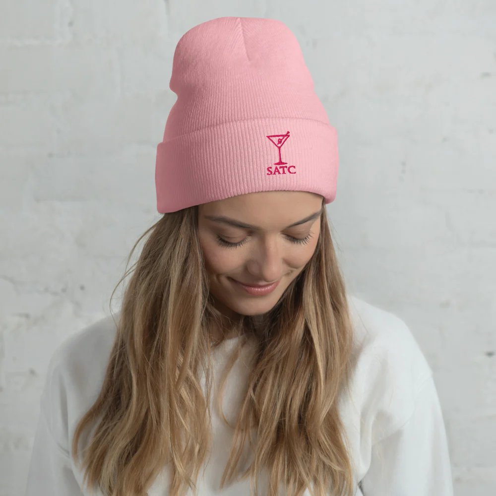 Sex and the City Martini Glass Embroidered Beanie
