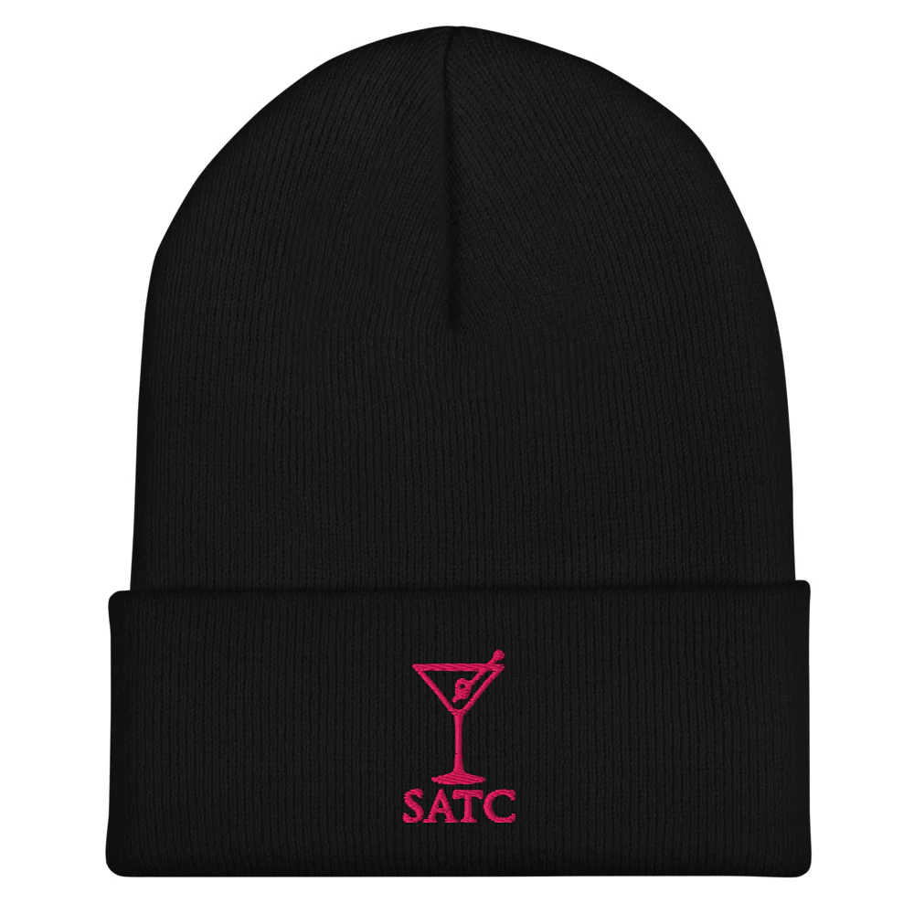 Sex and the City Martini Glass Embroidered Beanie