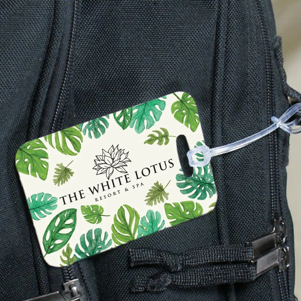 The White Lotus Resort & Spa Double Sided Personalized Luggage Tag