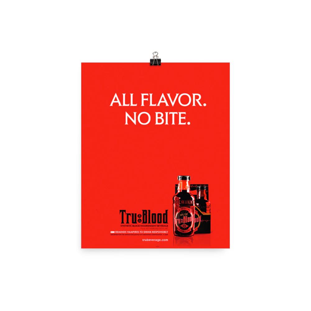 True Blood All Flavor. No Bite Satin Poster