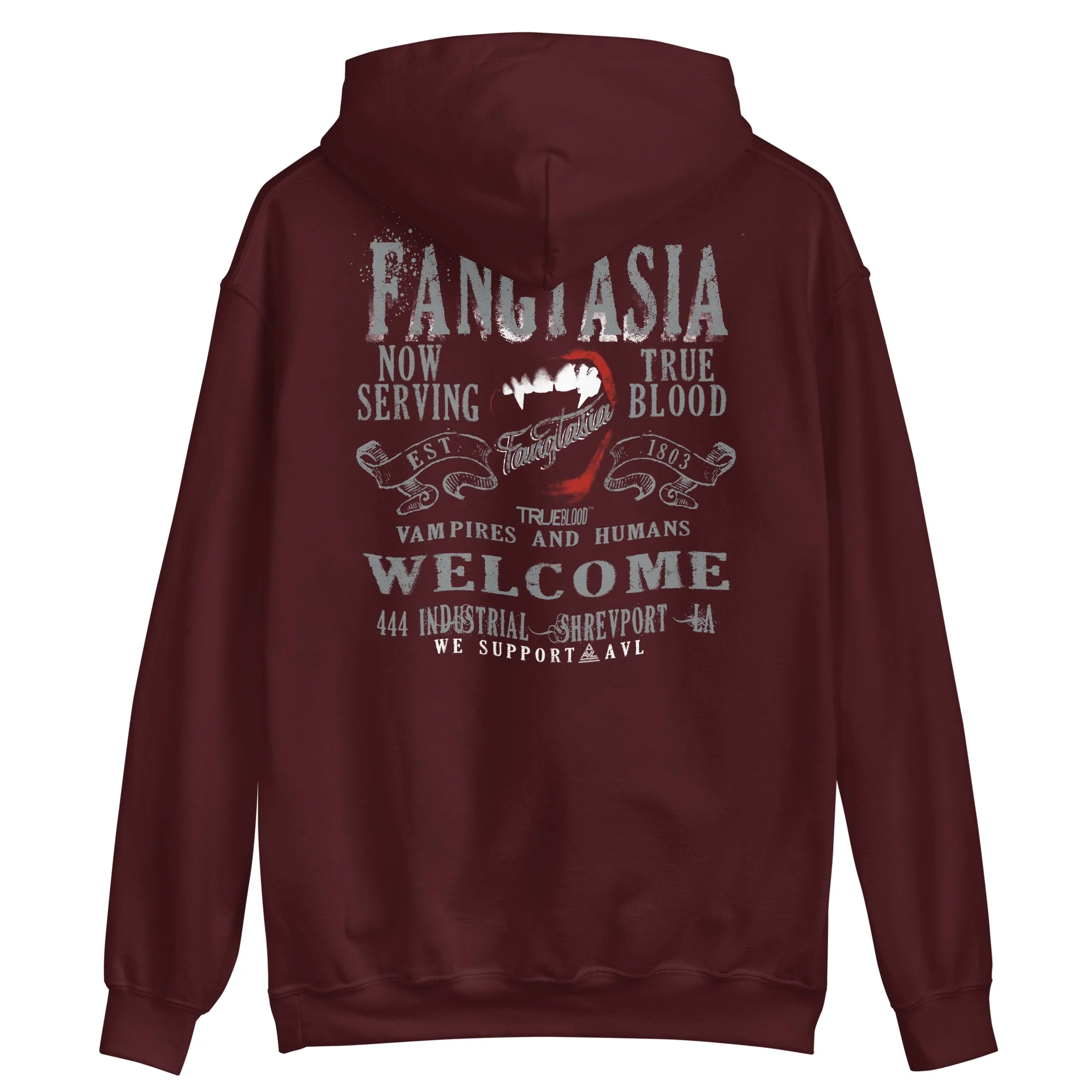 True Blood Embroidered Fangtasia Adult Hoodie