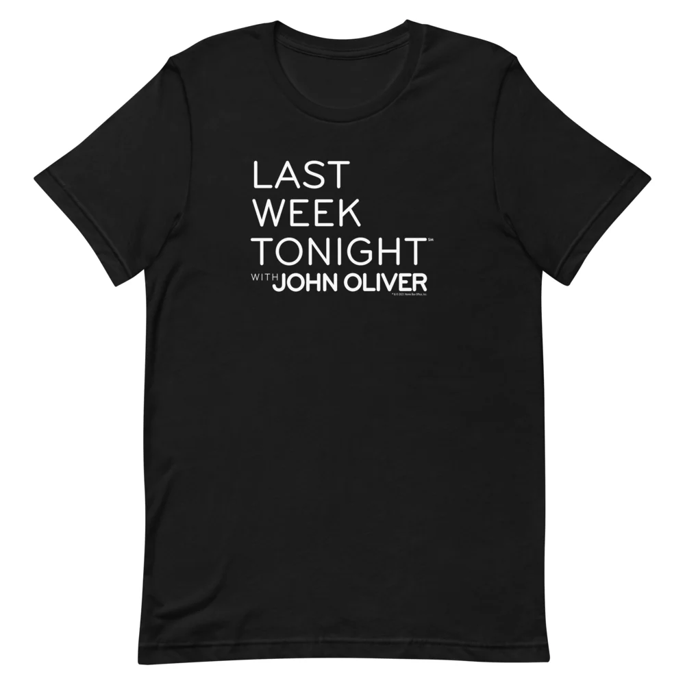 Last Week Tonight with John Oliver Logo Black Adult Short Sleeve T-Shirt