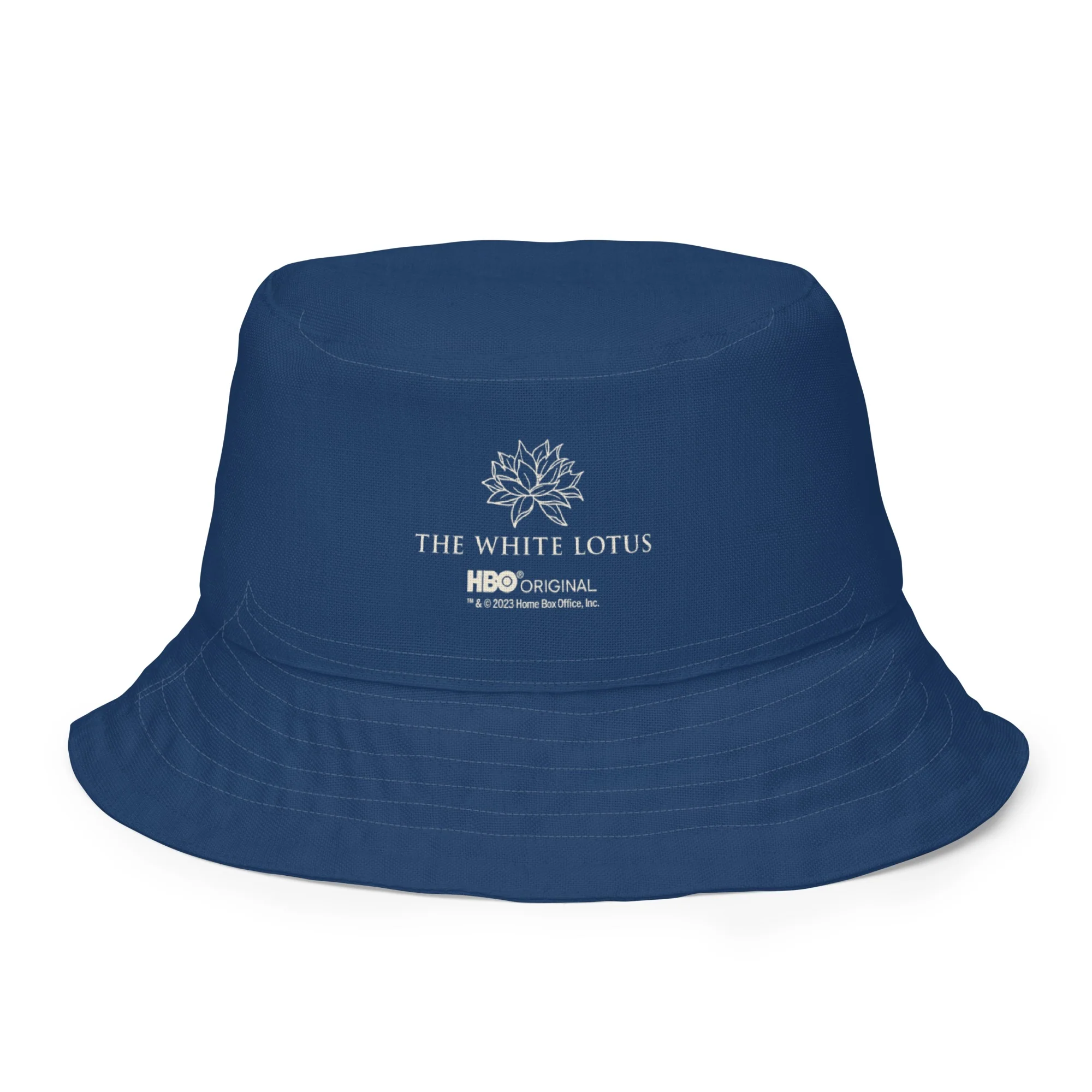 The White Lotus Flower Pattern Reversible Bucket Hat
