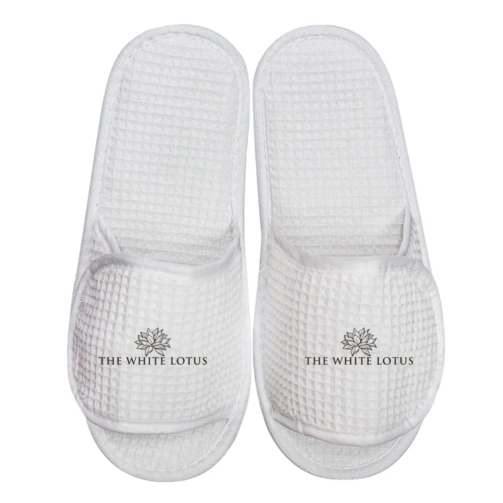 The White Lotus Logo Embroidered Slippers