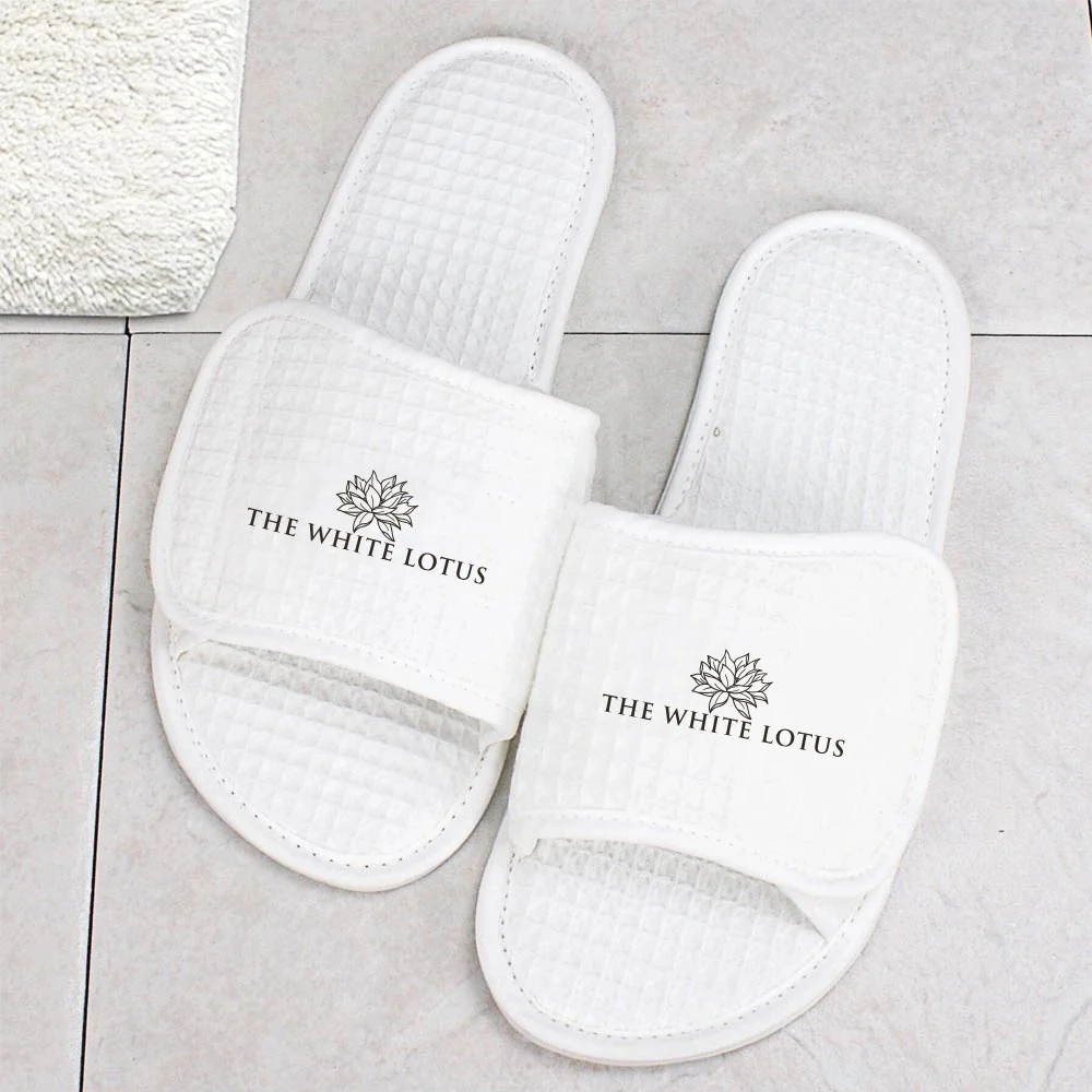 The White Lotus Logo Embroidered Slippers