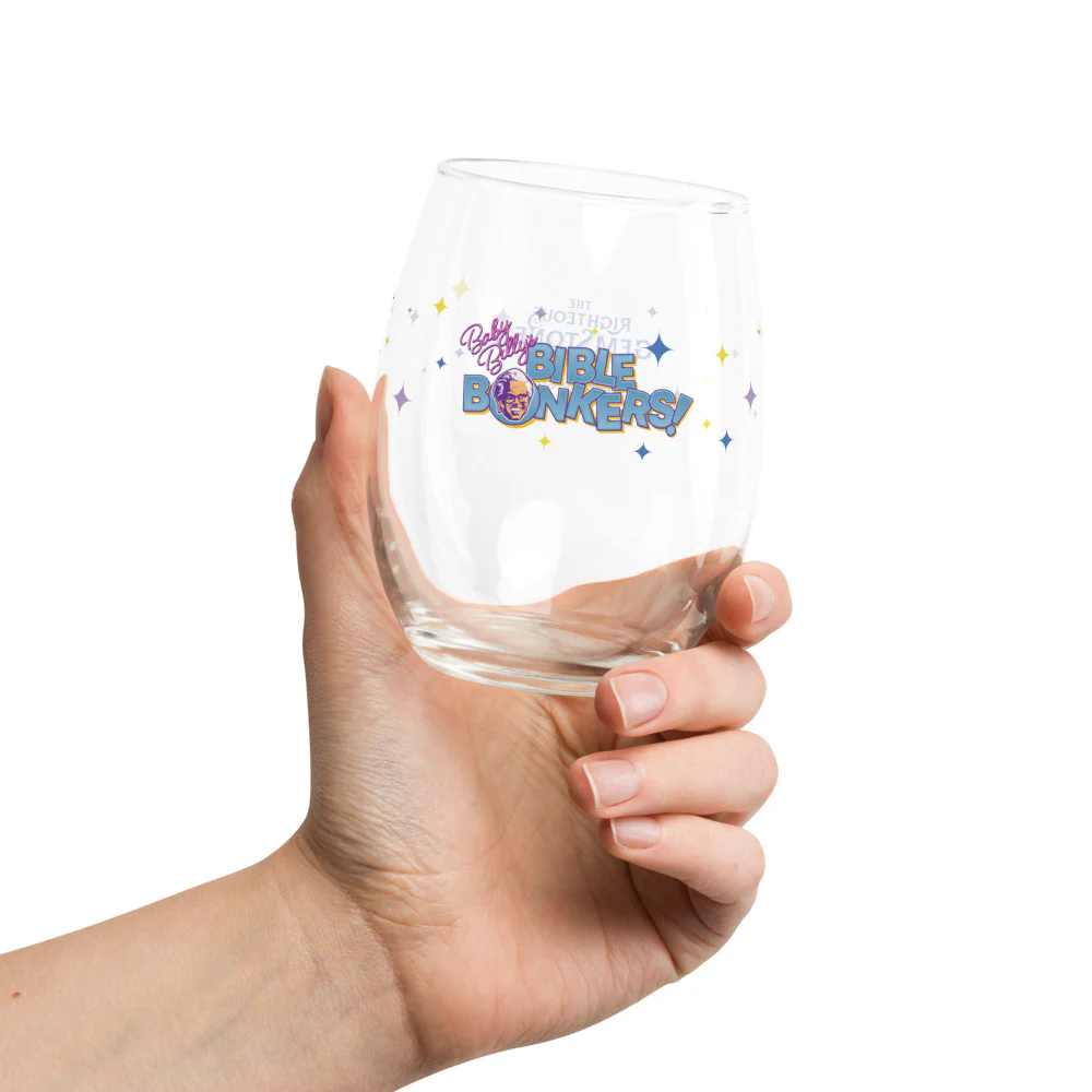 The Righteous Gemstones Baby Billy's Bible Bonkers Stemless Wine Glass 4 The Righteous Gemstones Baby Billy's Bible Bonkers Stemless Wine Glass