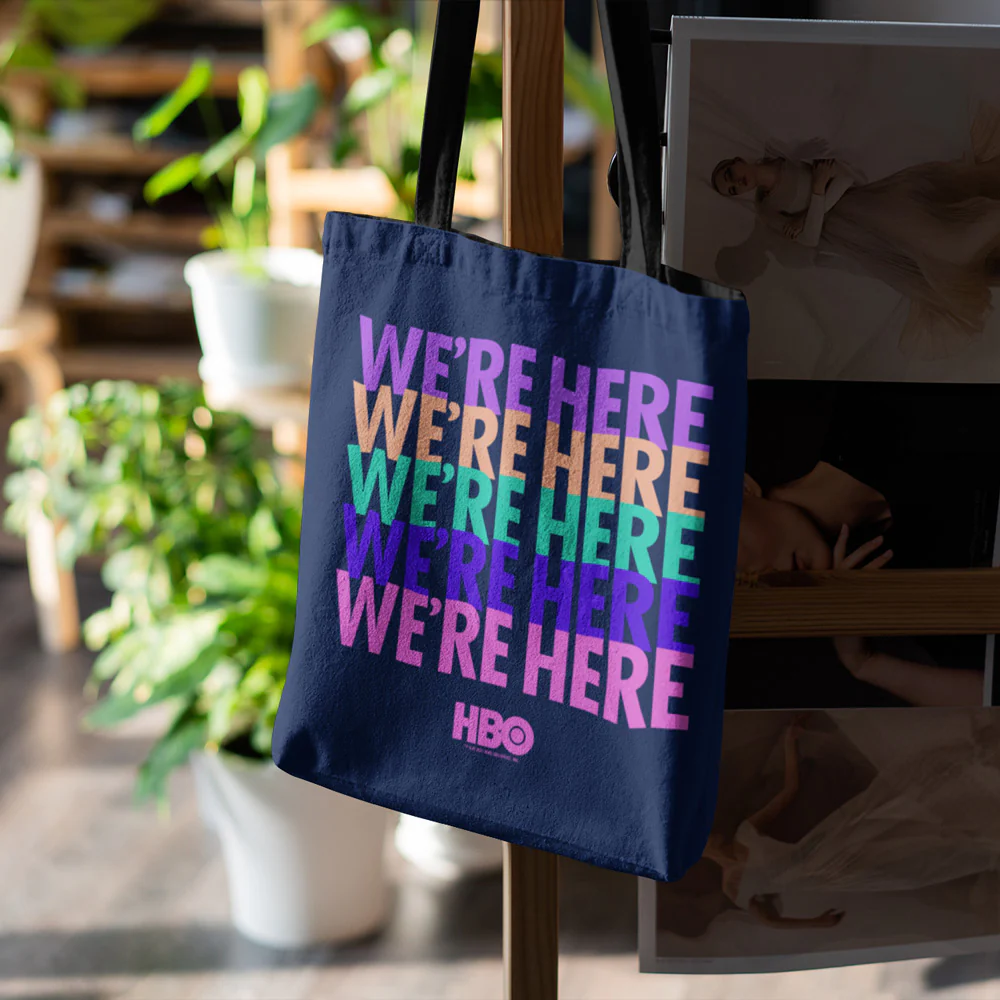 We're Here Rainbow Logo Premium Tote Bag 3 We're Here Rainbow Logo Premium Tote Bag