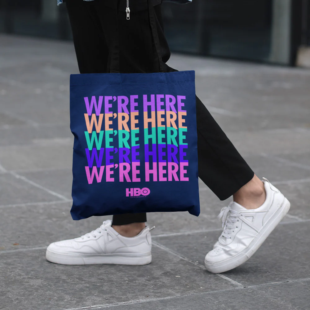 We're Here Rainbow Logo Premium Tote Bag 4 We're Here Rainbow Logo Premium Tote Bag